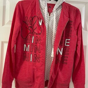 Red Minnie Mouse Zip-Up Hoodie